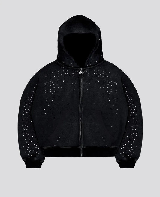 Sweat à capuche zippé diamanté - Eclipse™